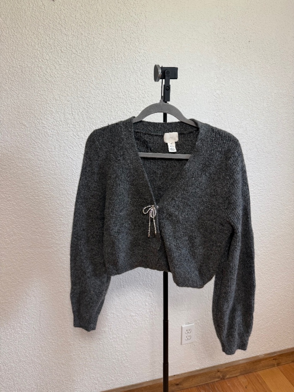 HM sequin bow cardigan